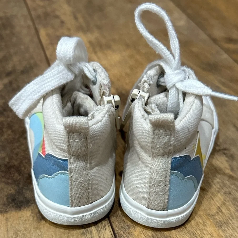 CAT & JACK “Penny” Rainbow Lace/Zip Sneakers, Size 6 Toddler
